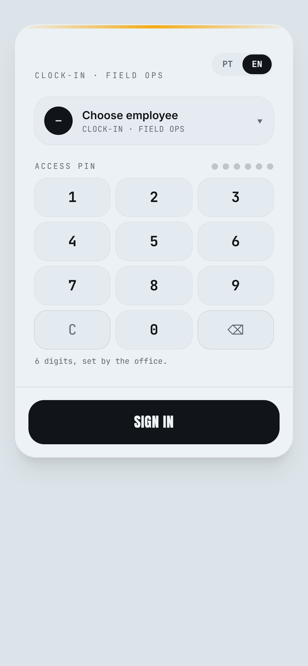 Sign in with name and PIN